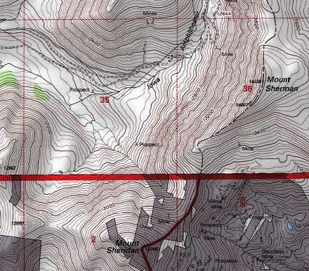Topographic map of Mt. Sherman