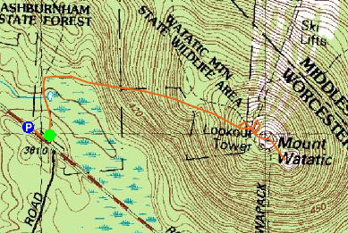 Mt. Watatic Trail Map